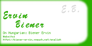 ervin biener business card